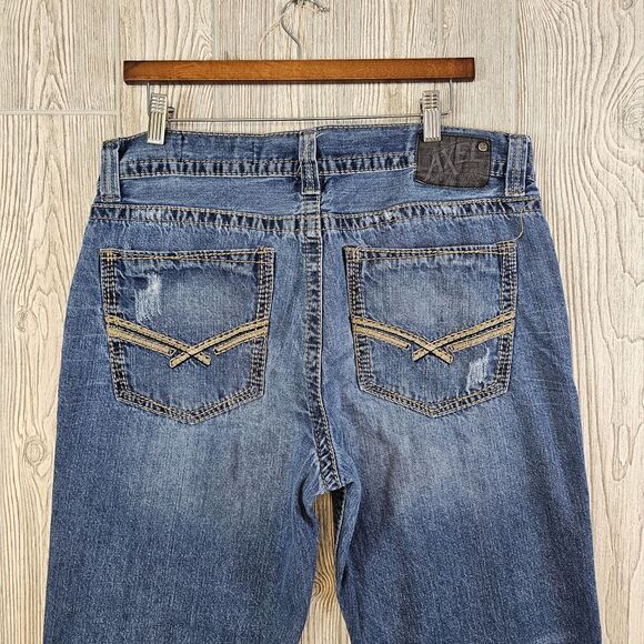 T.K. Axel Jeans Men's 36x32 (Actual 36x30) Distressed Denim Relaxed Straight Leg - Picture 2 of 11